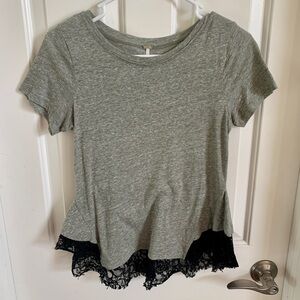 Free People Crew Neck with Lace Size Small